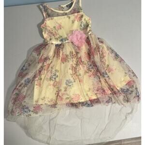 Berkley Jensen Girls 5 Dress Floral Tulle Princess Garden Party Formal Hi-lo